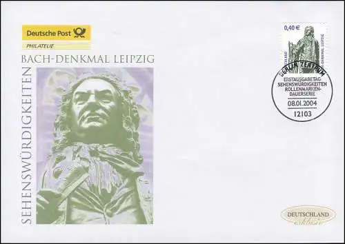 2375 SWK Bach-Denkmal Leipzig, Schmuck-FDC Deutschland exklusiv