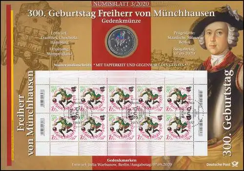 3546 300.Geburtstag von Freiherr von Münchhausen - Numisblatt 3/2020