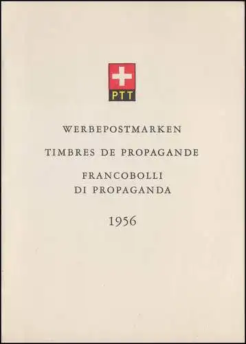 Schweiz Faltblatt Nr. 1 Werbepostmarken Jahresereignisse 1956, ET-O