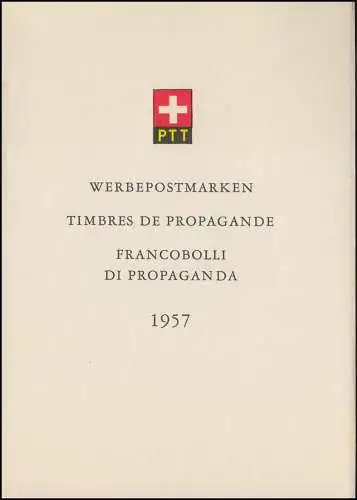 Schweiz Faltblatt Nr. 6 Werbepostmarken Jahresereignisse 1957, ET-O