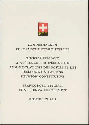 Schweiz Faltblatt Nr. 22 PTT-Konferenz Montreux, ET-O