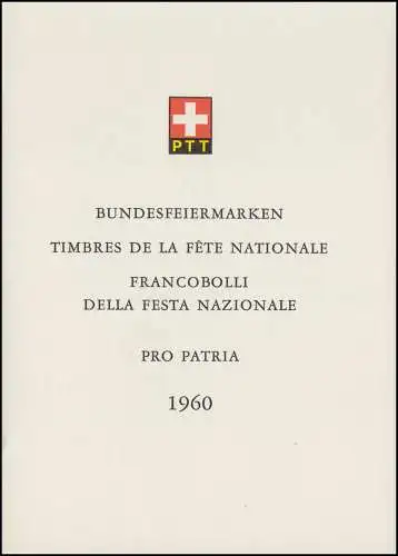 Schweiz Faltblatt Nr. 28 Pro Patria 1960, ET-O