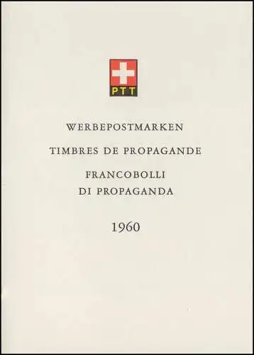 Schweiz Faltblatt Nr. 25 Werbepostmarken Jahresereignisse 1960, ET-O