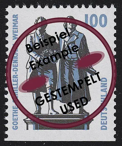 1934D Sehenswürdigkeiten 100 Pf Goethe-Schiller-Denkmal Weimar, O