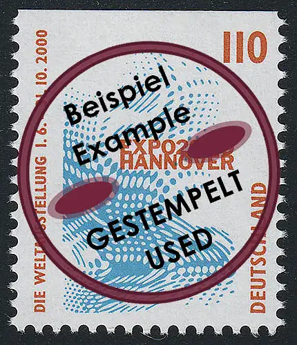 2009C Sehenswürdigkeiten 110 Pf EXPO 2000 Hannover, OBEN geschnitten, O