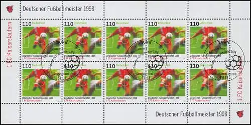 2010 Fußballmeister Kaiserslautern - 10er-Bogen ESSt Bonn