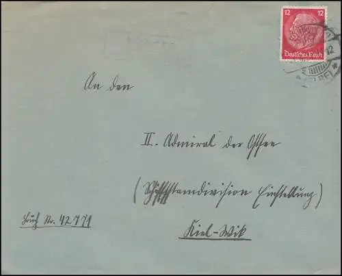 Landpost Lübars über Schönhausen Elbe, Brief SCHÖNHAUSEN 1937