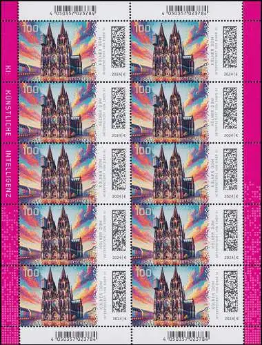 3832 - Kölner Dom, Historische Bauwerke, 10er-Bogen NASSKLEBEND, postfrisch **