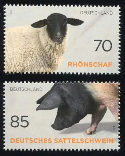 3261-3262 Einzelmarken aus Block 81 Nutztierrassen, Satz ** postfrisch