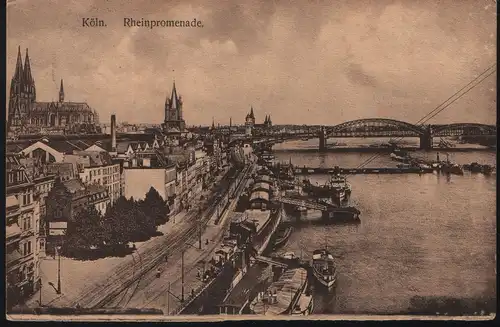 Köln. Rheinpromenade. - jahr 1912