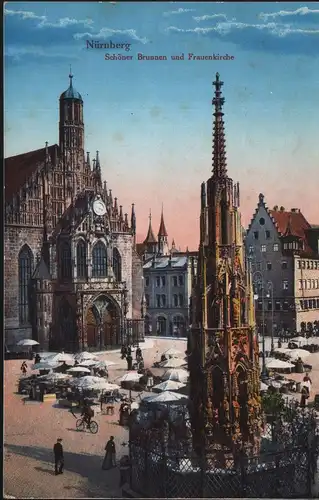 Nürnberg Schöner Brunnen und Frauenkirche