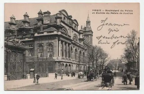 Paris - Boulevard du Palais et Entree du Palais de Justice