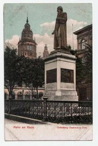 Mainz am Rhein Gutenberg Denkmal u. Dom