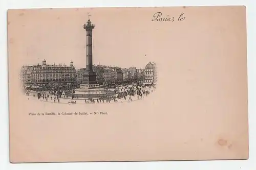 Paris, le Place de la Bastille, la Colonne de Juillet.