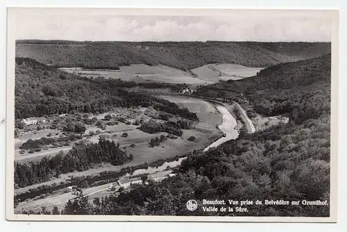 Beaufort. Vue prise du Belvedere sur Grundhof. Vallee de la Sure.