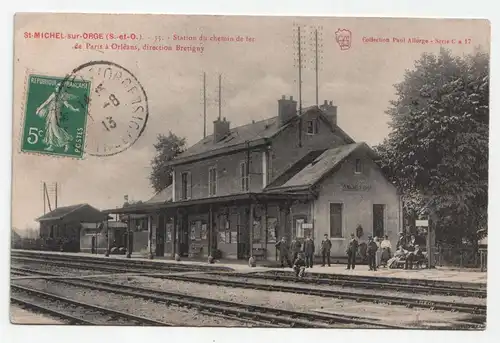 St-Michel-sur-Orge. - Station du chemin de fer de Paris a Orleans. Jahr 1913