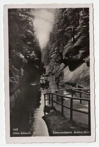 Böhm. Schweiz. Edmundsklamm. Breiter Stein.