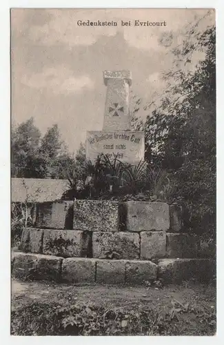 Gedenkstein bei Evricourt. jahr 1916 // Feldpost