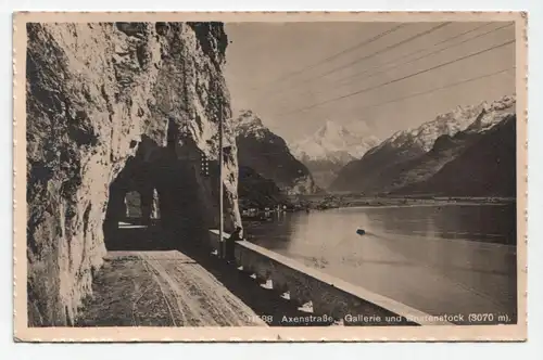 Axenstraße. Gallerie und Bristenstock (3070 m). jahr 1913