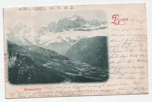 Bozen. Rosengarten. jahr 1899