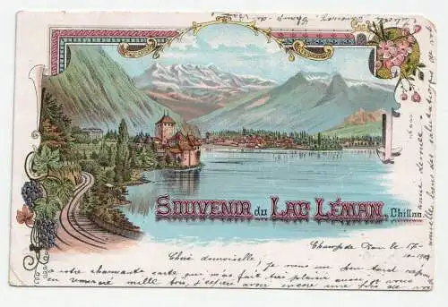 Souvenir du Lac Leman. Chillon. jahr 1902.