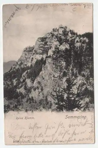 Ruine Klamm. Semmering. jahr 1903