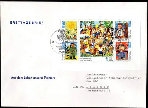 DDR, FDC  Kleinbogen "Zeichnungen Junger Pioniere"