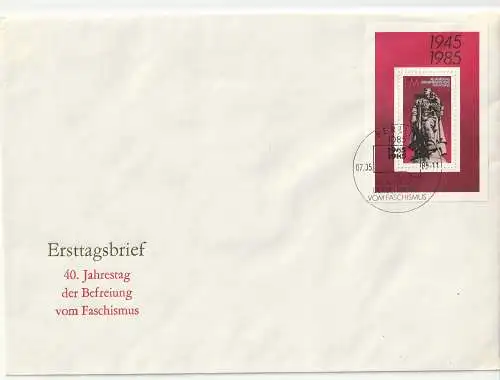 DDR, FDC Block 82 - 40. Jahrestag der Befreiung