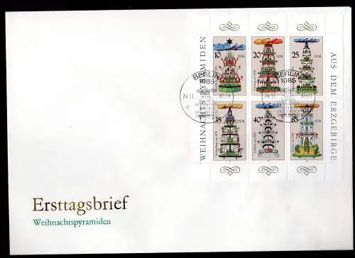 DDR, FDC  Kleinbogen "Weihnachtspyramiden"