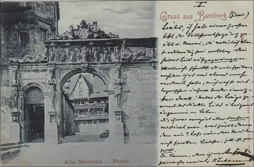 Bavière: 1898, carte postale de Bamberg à Ratisbonne