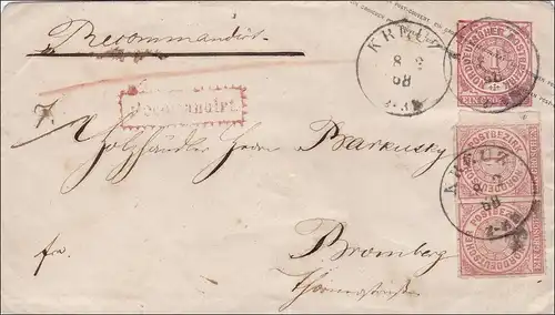 NDP: transfert de marchandises entières de Kreuz à Bromberg 1868