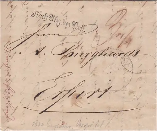 Thurn et taxis: Lettre de Francfort à Erfurt 1830