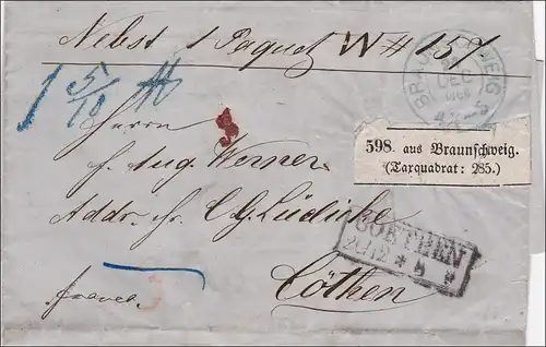 Lettre de Braunschweig à Cöthen