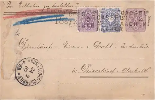 Affaire complète de Kassel à Düsseldorf Oberbilk - Eilboten - 1887
