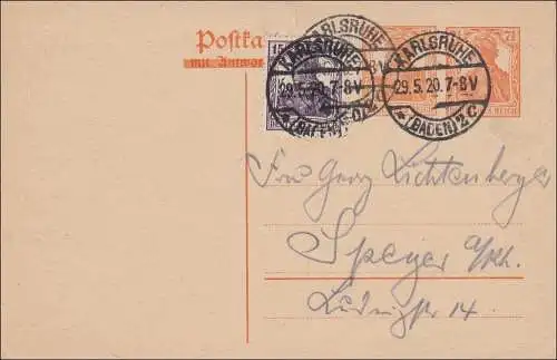 Germania: Tout le problème entre Karlsruhe et Speyer 1920