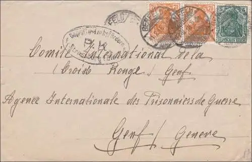 Germania: Lettre de Benfeld/Rossfeld à la Croix-Rouge pour Genève 1918