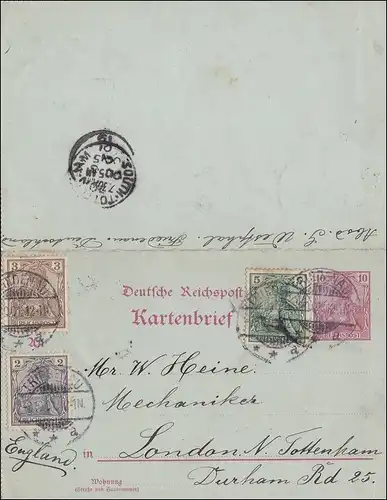 Germania: Lettre de Cartes - de Friedeau à Londres 1912