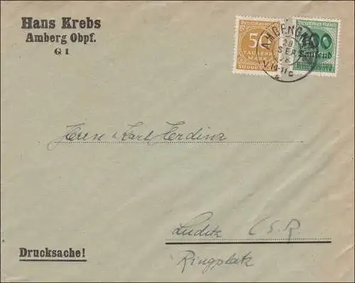 Inflation: Lettre d'Amberg à Luditz CSR