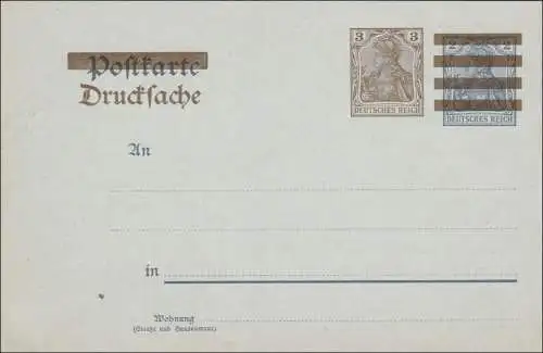 Ganzsache: Germania Drucksache mit Werbung Briefmarken