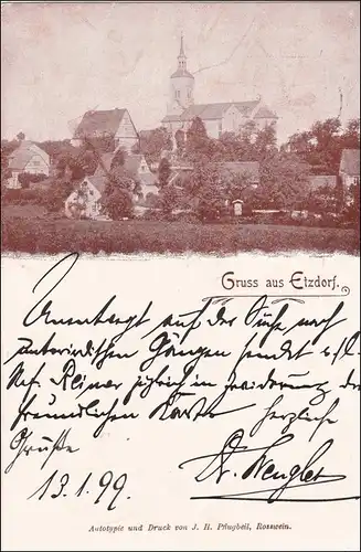 Ansichtskarte AK: Gruss aus Etzdorf /Rosswein 1899