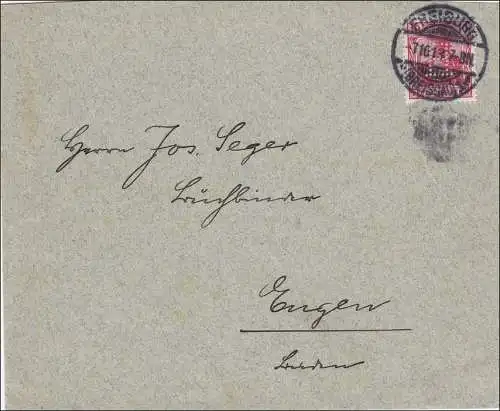 Perfin: Lettre de Fribourg1913, H