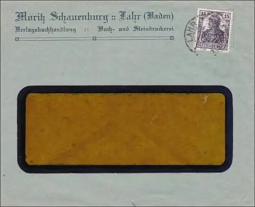 Perfin: Lettre de Lahr, Moritz Schauenburg, MS