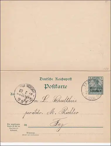 Maroc: Toute l'affaire avec la réponse de Tanger vers Fez 1902