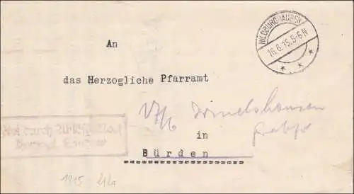 Hildburghausen 1915 vom Herzoglichen Landrat nach Bürden