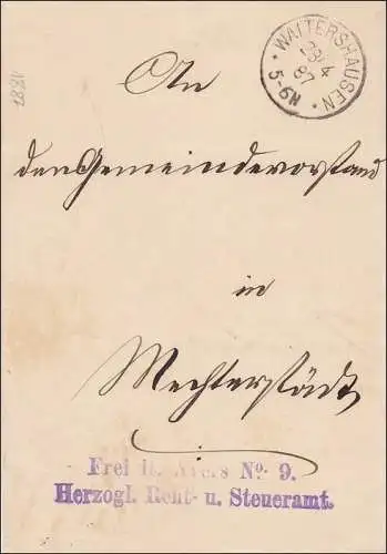duchesse de pension et d'impôt Waltershausen / Ienneberg 1887