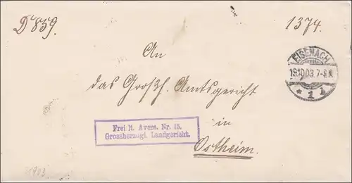 Landgericht Eisenach nach Ostheim 1903