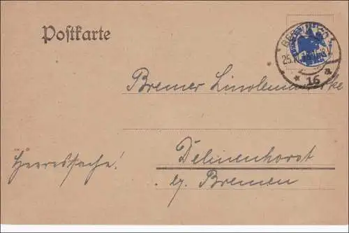 Postkarte Berlin 1918 nach Delmenhorst/Bremen