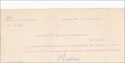 Office régional de l'Ouddförderung au comité directeur de la école Schönau v.d. 1914