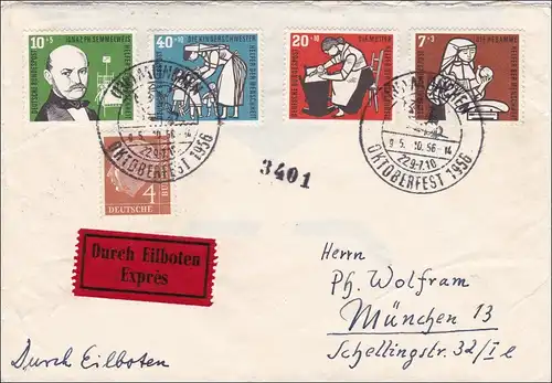 Lettre de Munich Oktoberfest 1956 avec cachet spécial