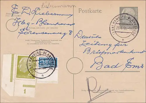 A propos complet de Hambourg à BAd Ems 1956